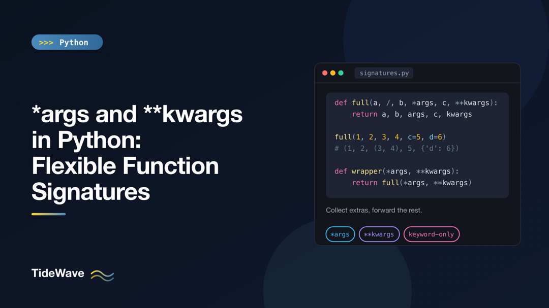 *args and **kwargs in Python: Flexible Function Signatures