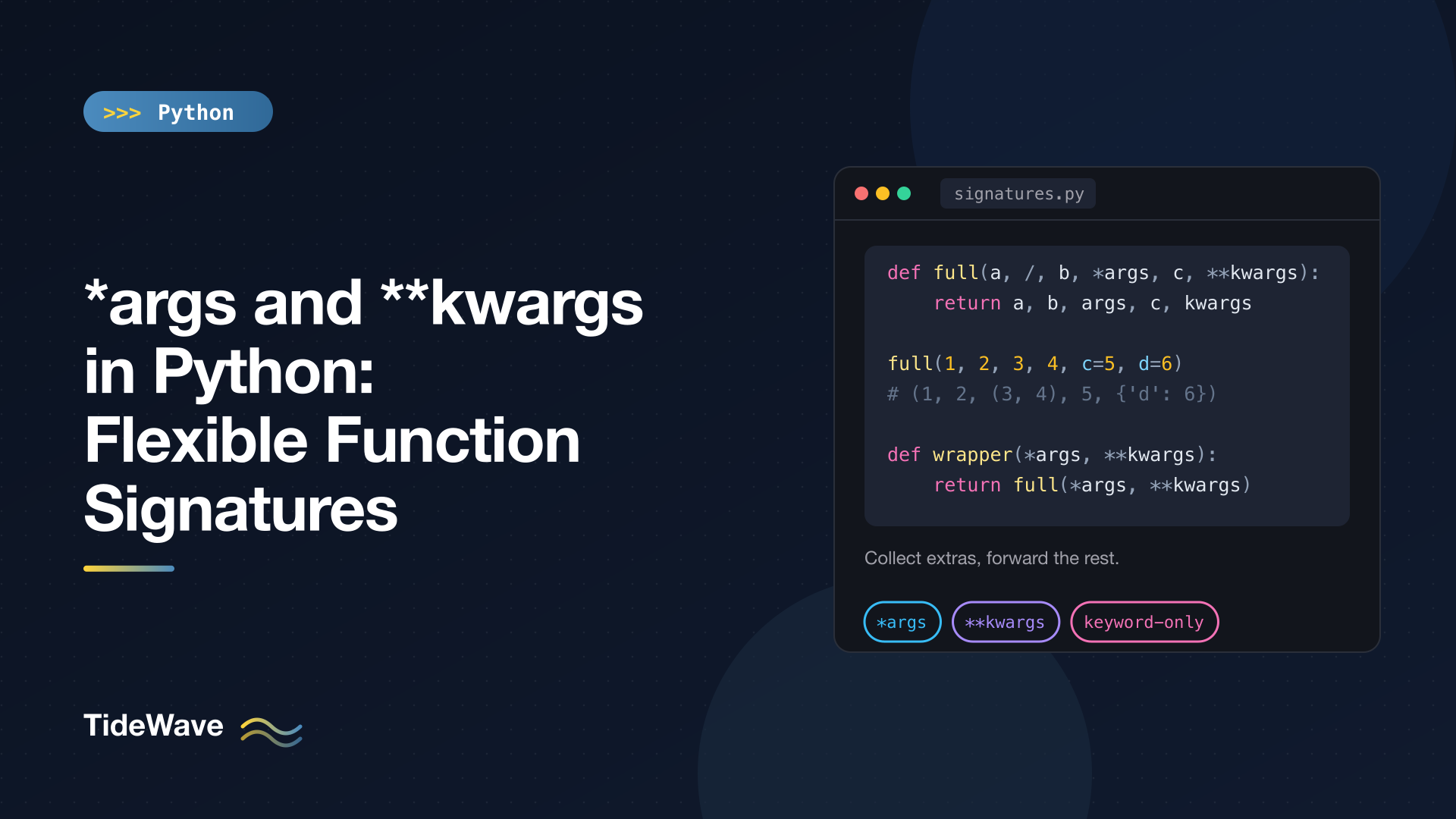*args and **kwargs in Python: Flexible Function Signatures