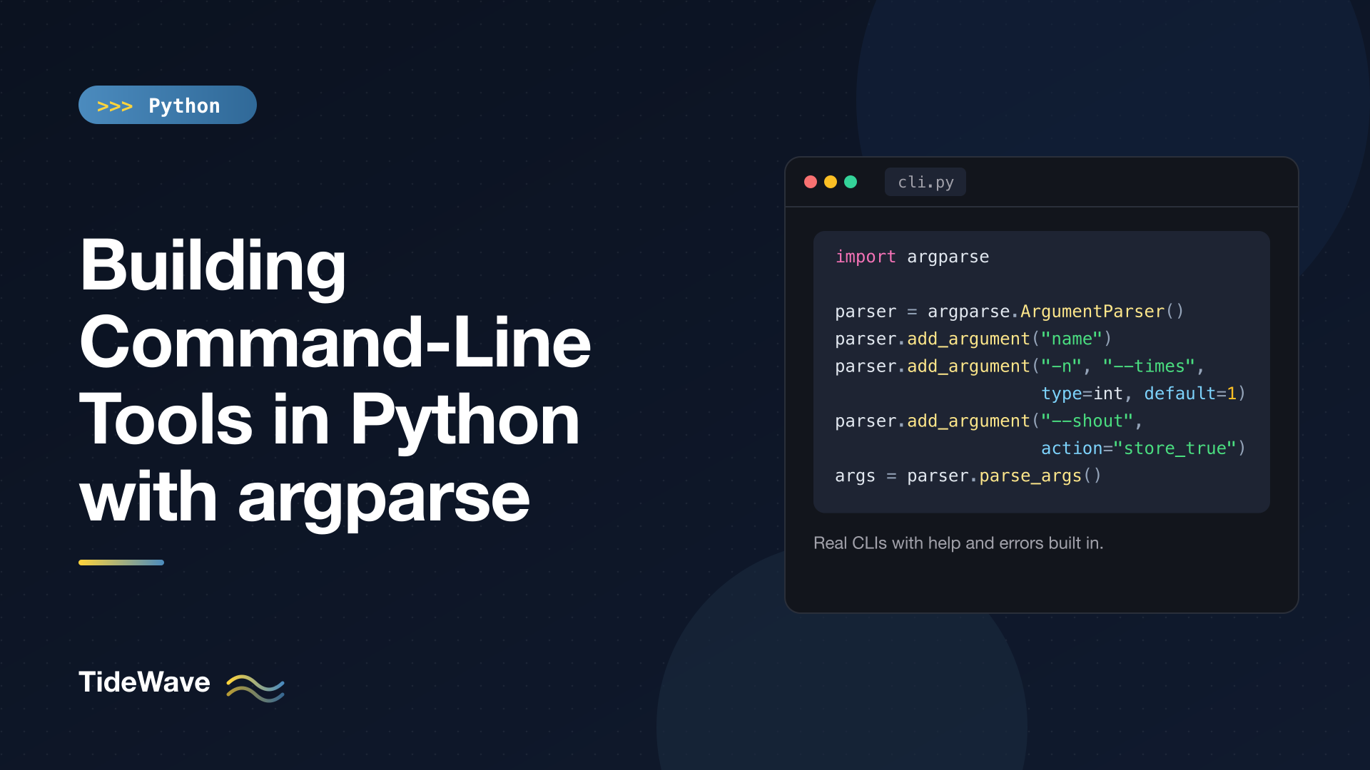 Building Command-Line Tools in Python with argparse