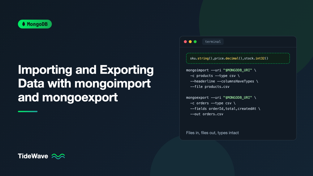 Importing and Exporting Data with mongoimport and mongoexport