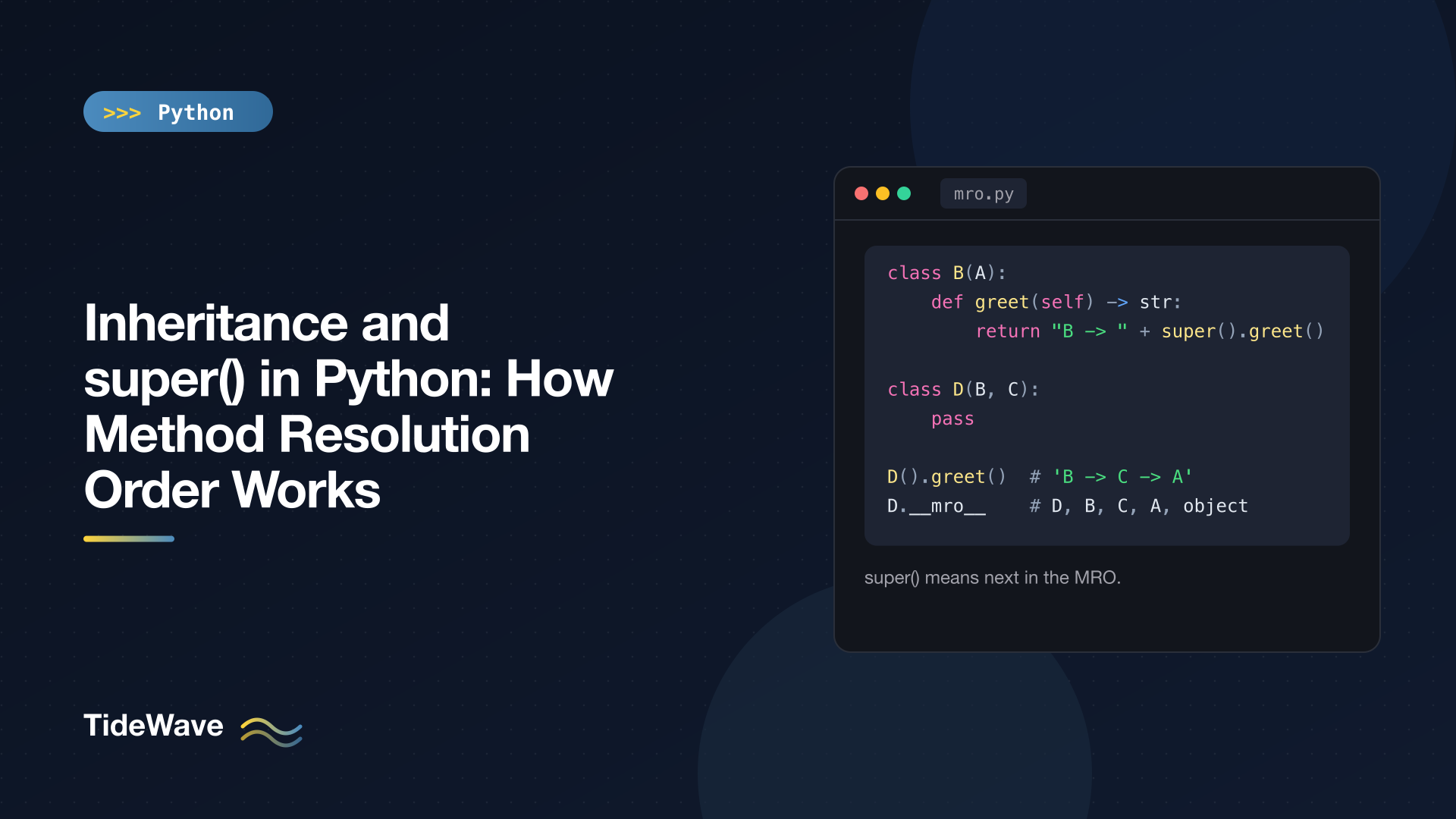 Inheritance and super() in Python: How Method Resolution Order Works