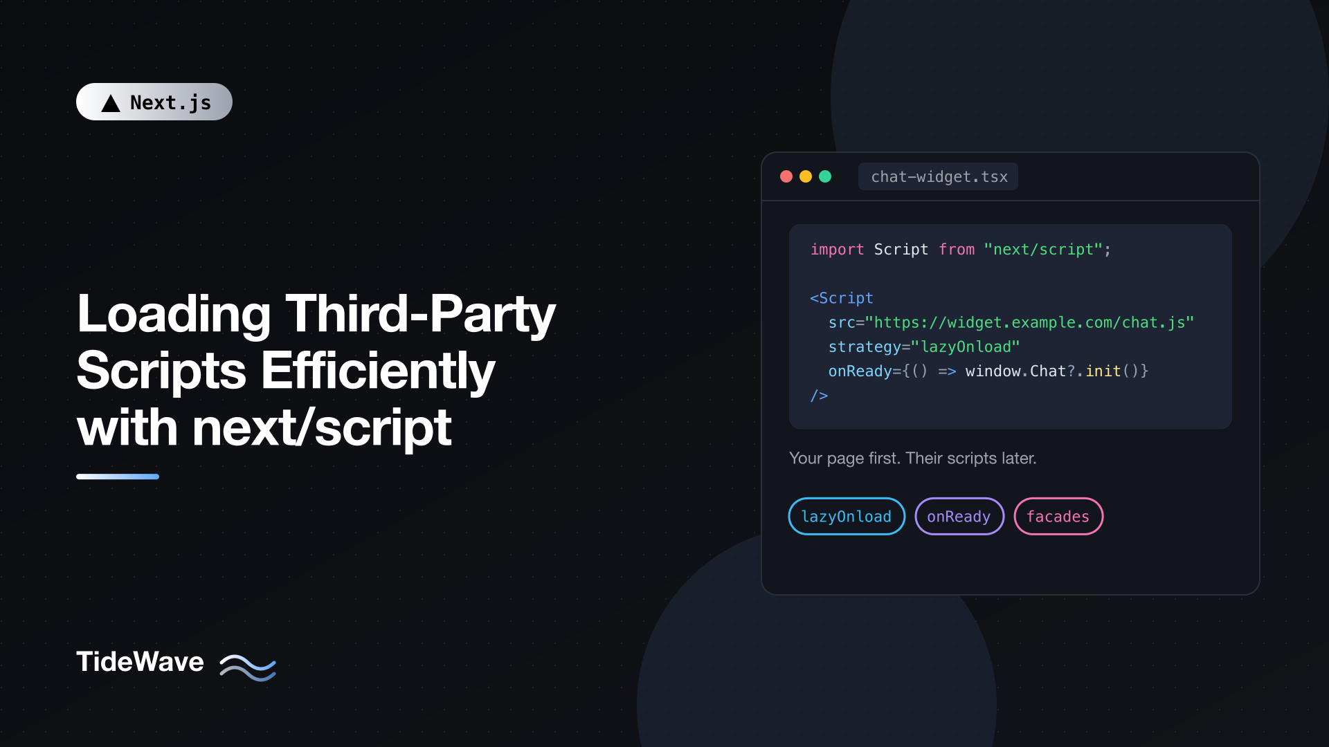 Loading Third-Party Scripts Efficiently with next/script