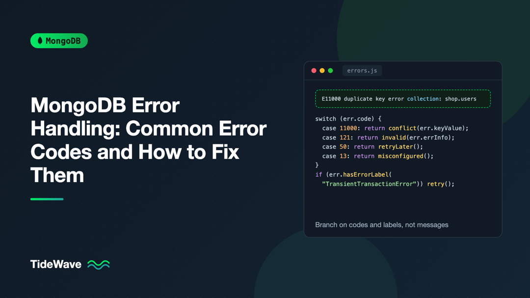 MongoDB Error Handling: Common Error Codes and How to Fix Them