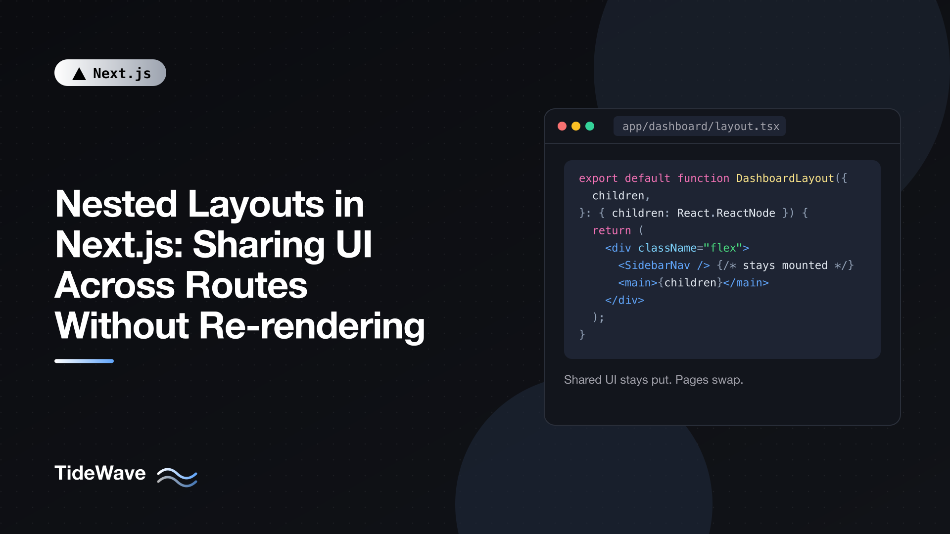 Nested Layouts in Next.js: Sharing UI Across Routes Without Re-rendering