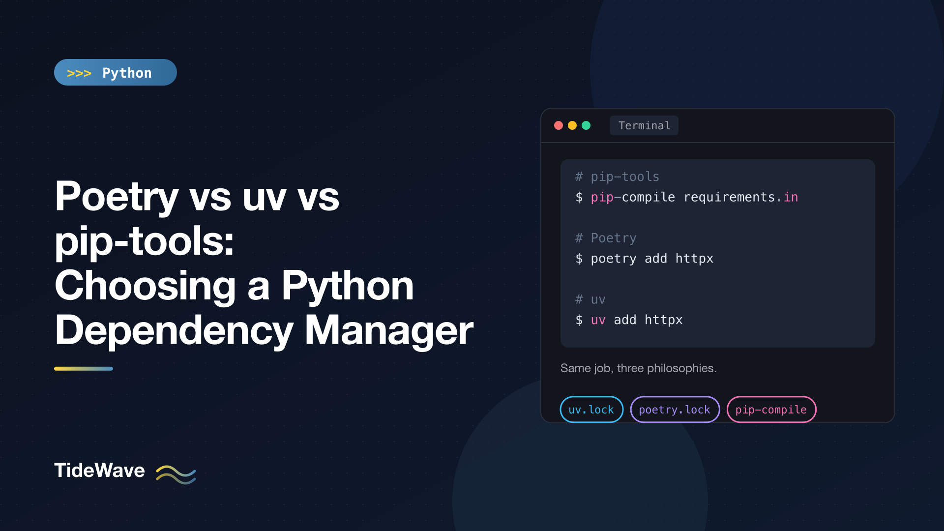 Poetry vs uv vs pip-tools: Choosing a Python Dependency Manager