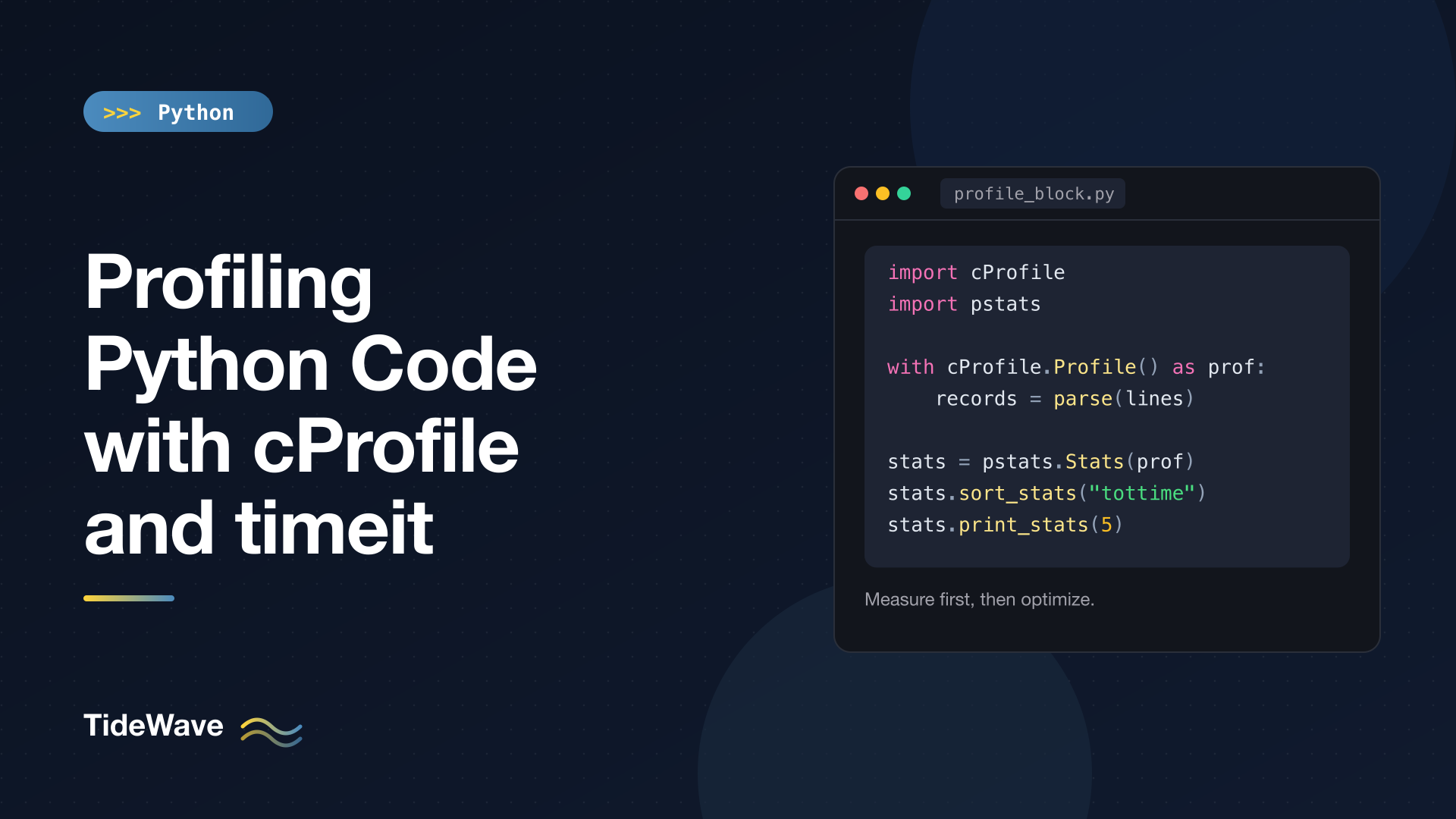Profiling Python Code with cProfile and timeit