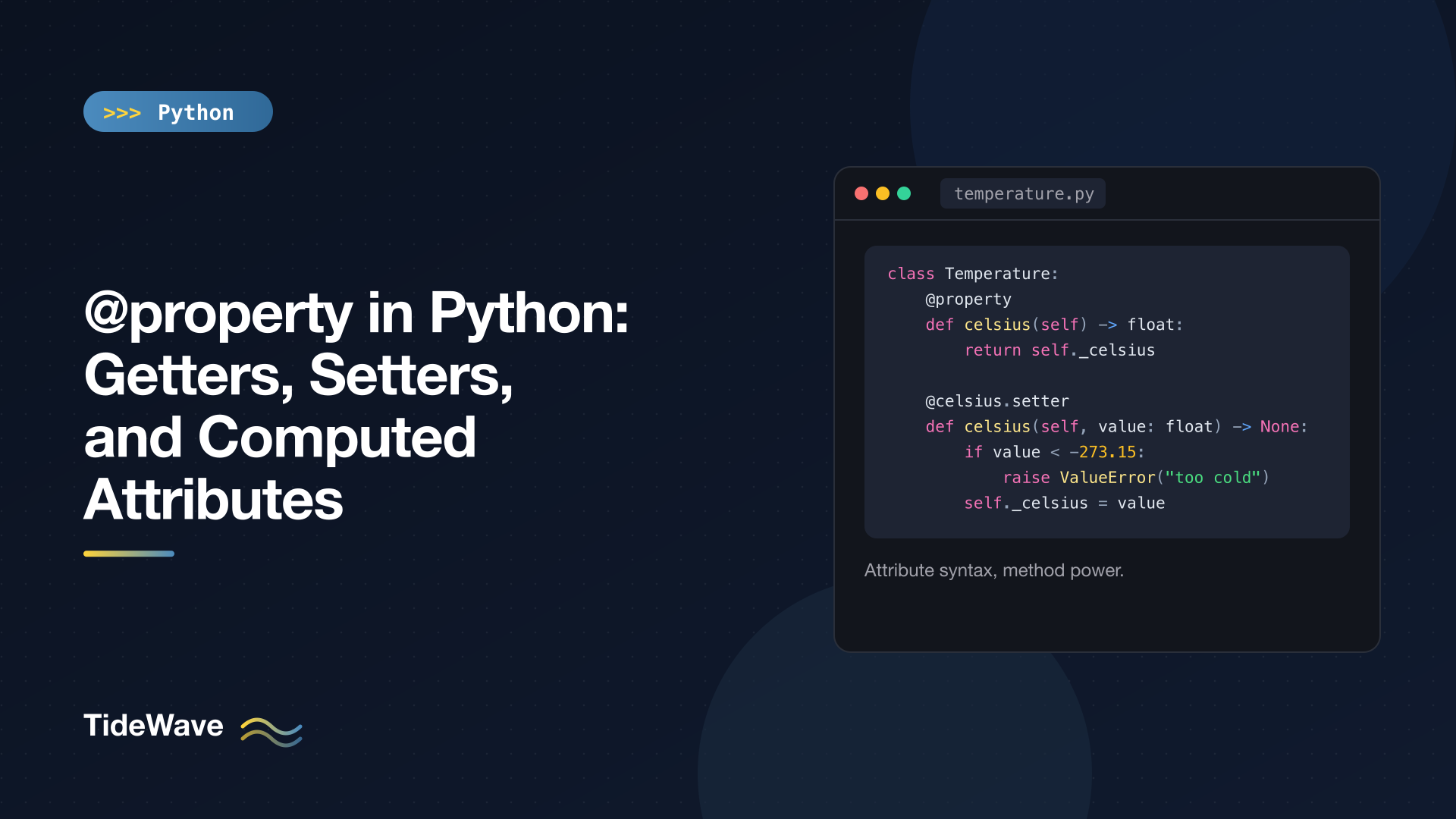 @property in Python: Getters, Setters, and Computed Attributes