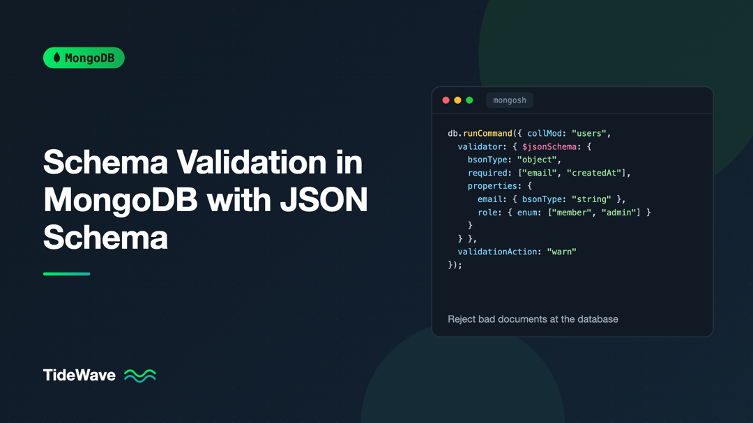 Schema Validation in MongoDB with JSON Schema