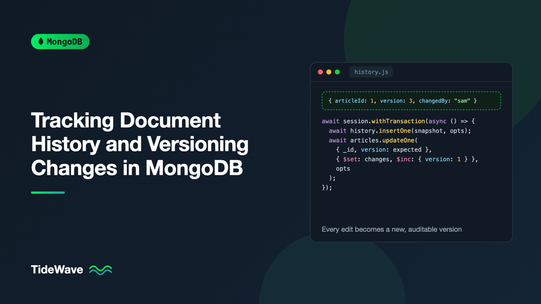 Tracking Document History and Versioning Changes in MongoDB