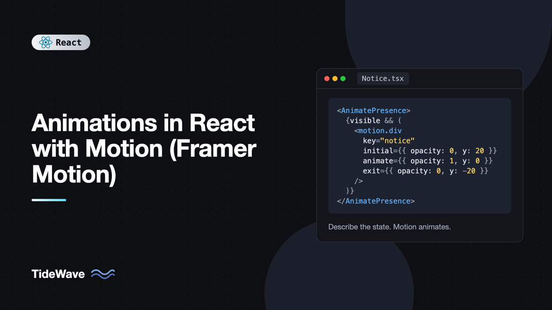 Animations in React with Motion (Framer Motion)