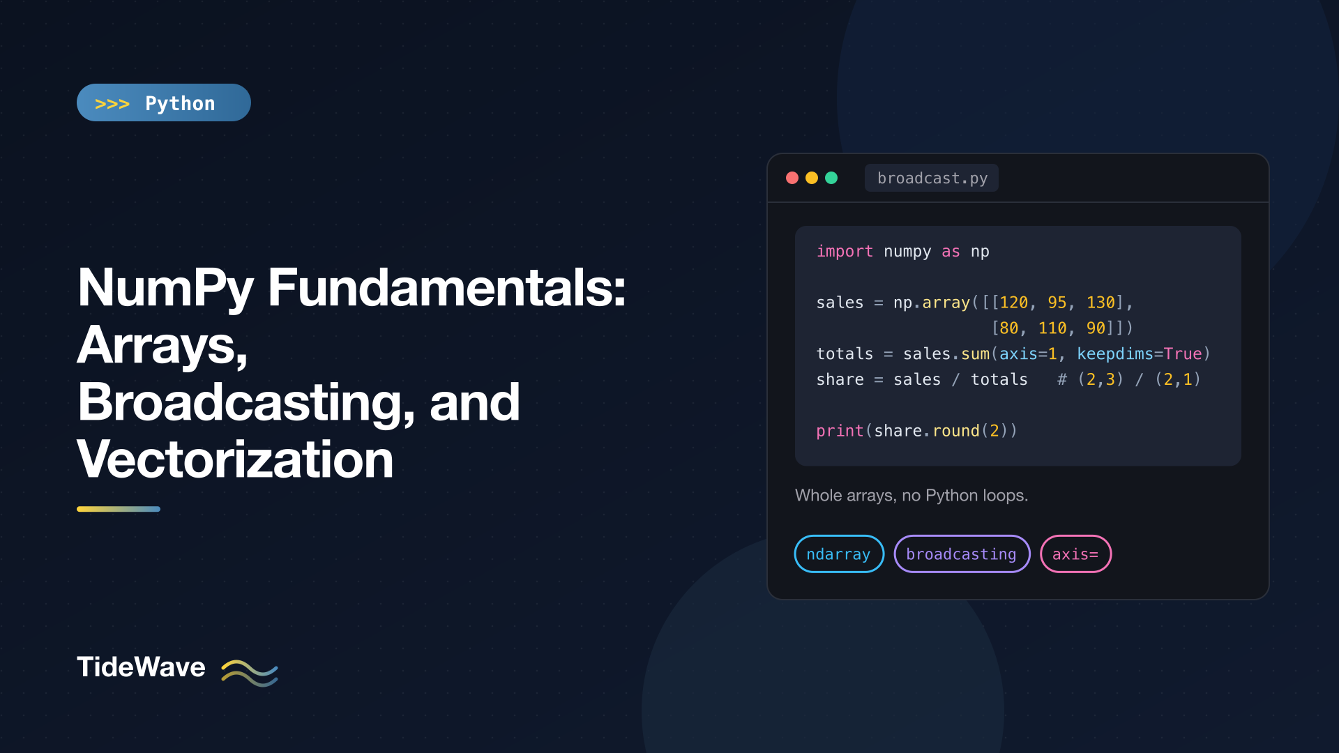 NumPy Fundamentals: Arrays, Broadcasting, and Vectorization