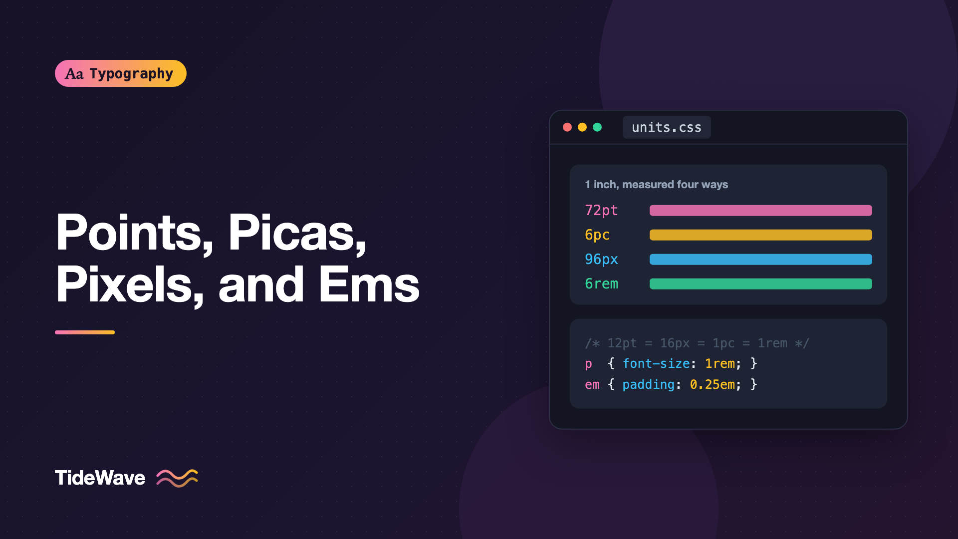 Points, Picas, Pixels, and Ems: Typographic Units Explained