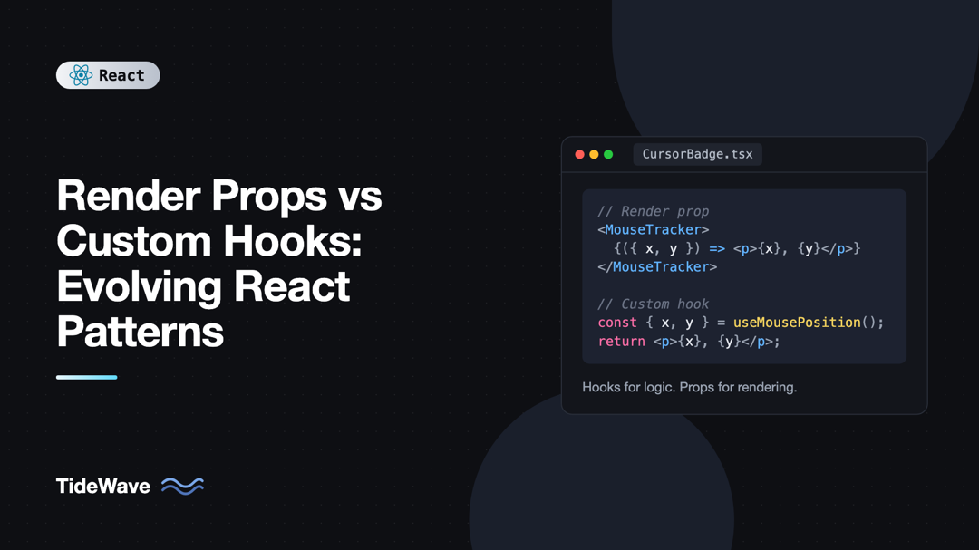 Render Props vs Custom Hooks: Evolving React Patterns