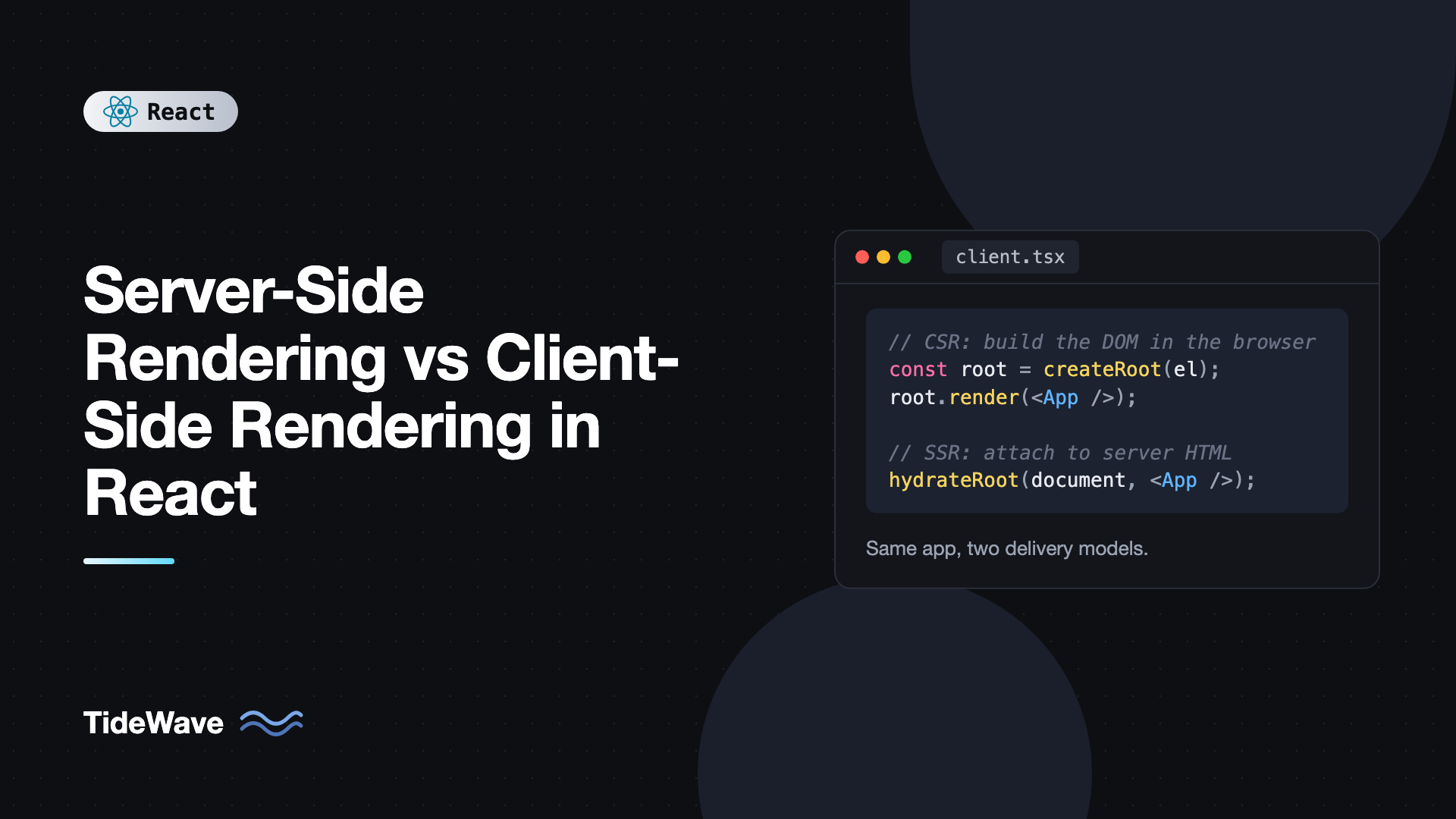 Server-Side Rendering vs Client-Side Rendering in React