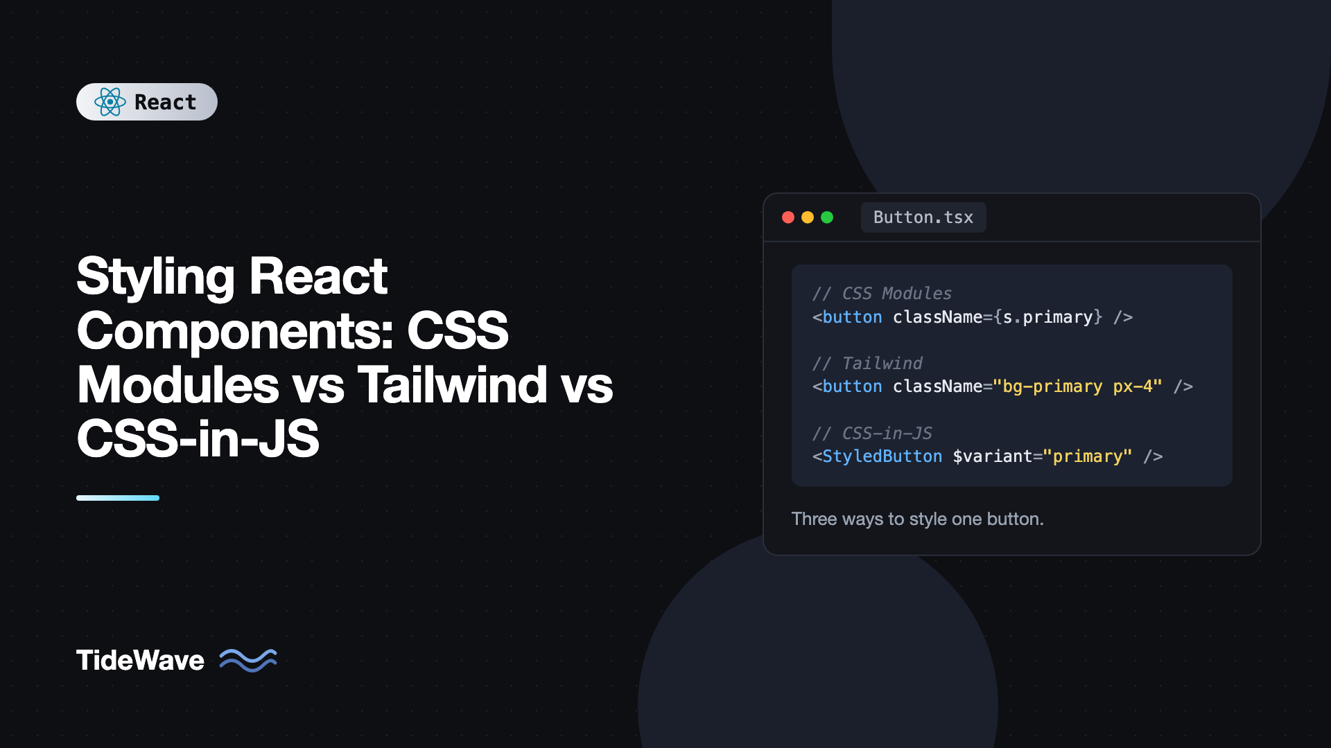 Styling React Components: CSS Modules vs Tailwind vs CSS-in-JS