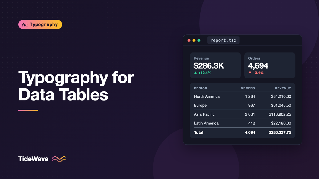 Typography for Data Tables and Dashboards