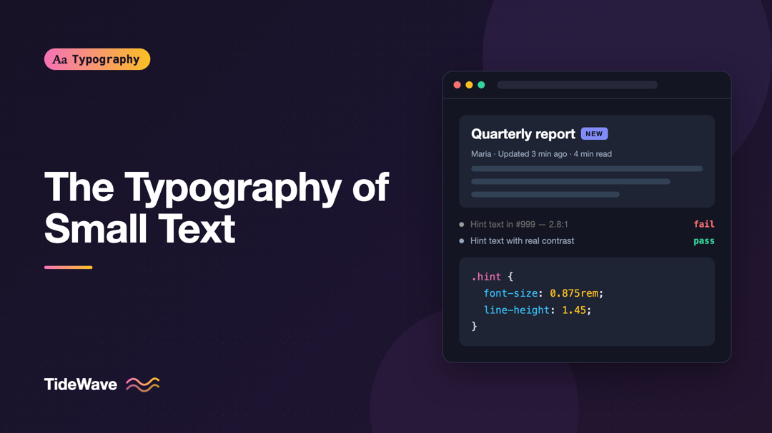 Writing and Styling Microcopy: The Typography of Small Text