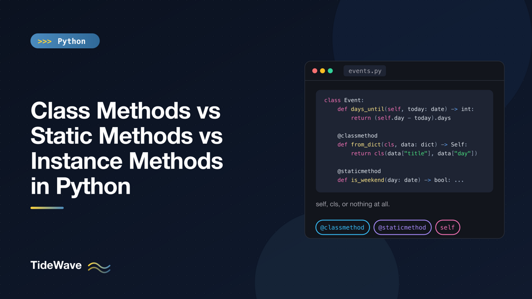 Class Methods vs Static Methods vs Instance Methods in Python