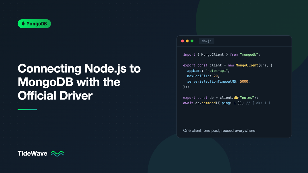 Connecting Node.js to MongoDB with the Official Driver