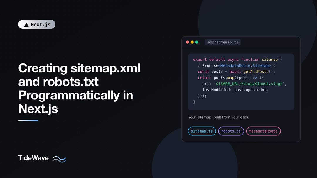 Creating sitemap.xml and robots.txt Programmatically in Next.js