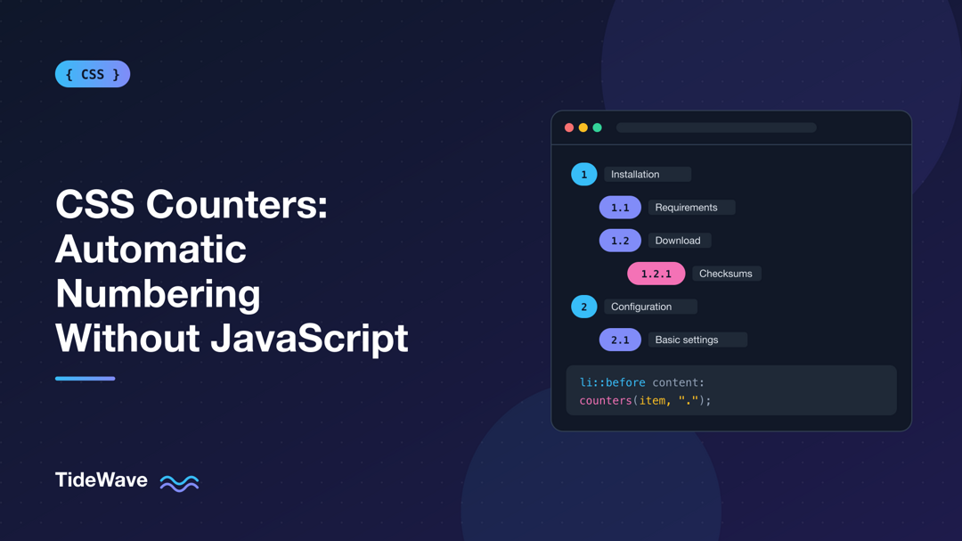 CSS Counters: Automatic Numbering Without JavaScript
