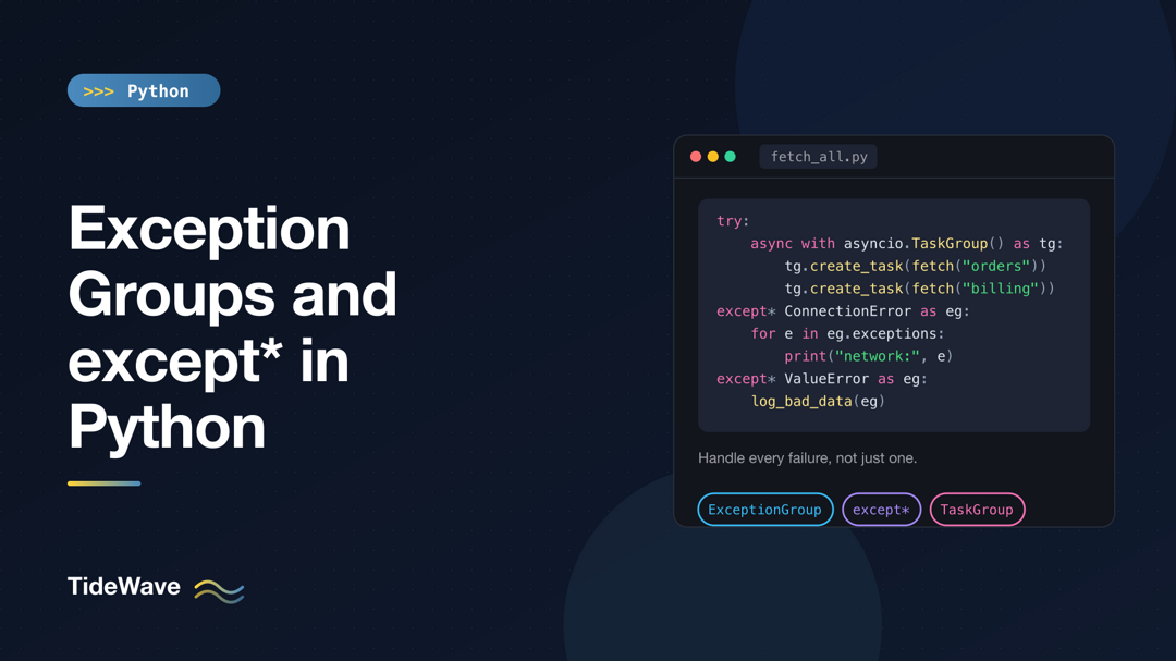 Exception Groups and except* in Python