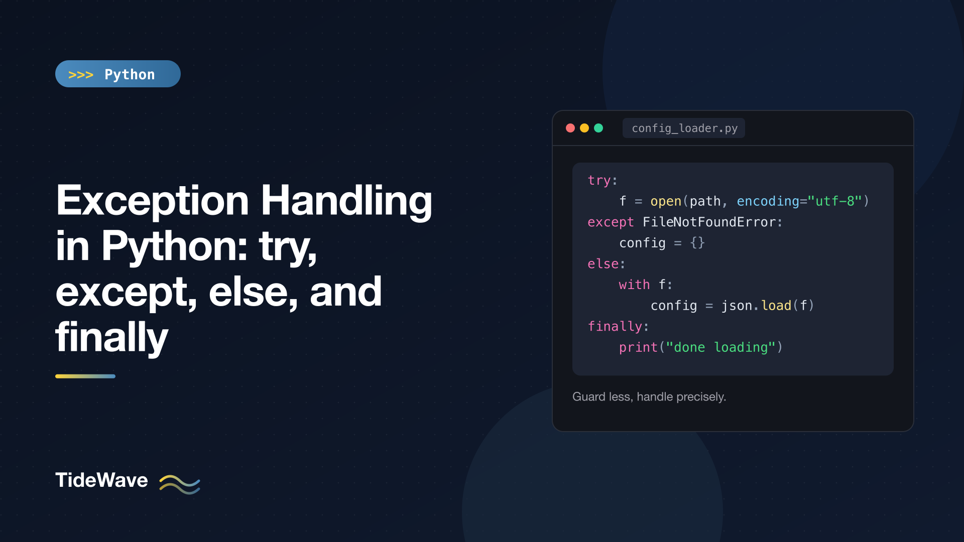 Exception Handling in Python: try, except, else, and finally