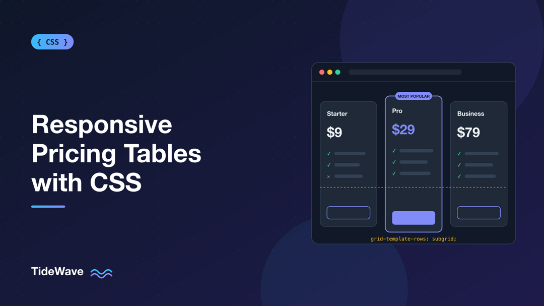 How to Build a Responsive Pricing Table with CSS