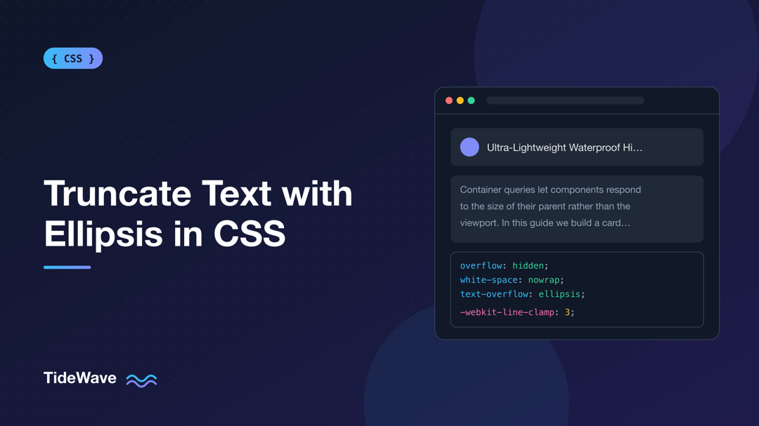 How to Truncate Text with Ellipsis in CSS (Single and Multi-Line)