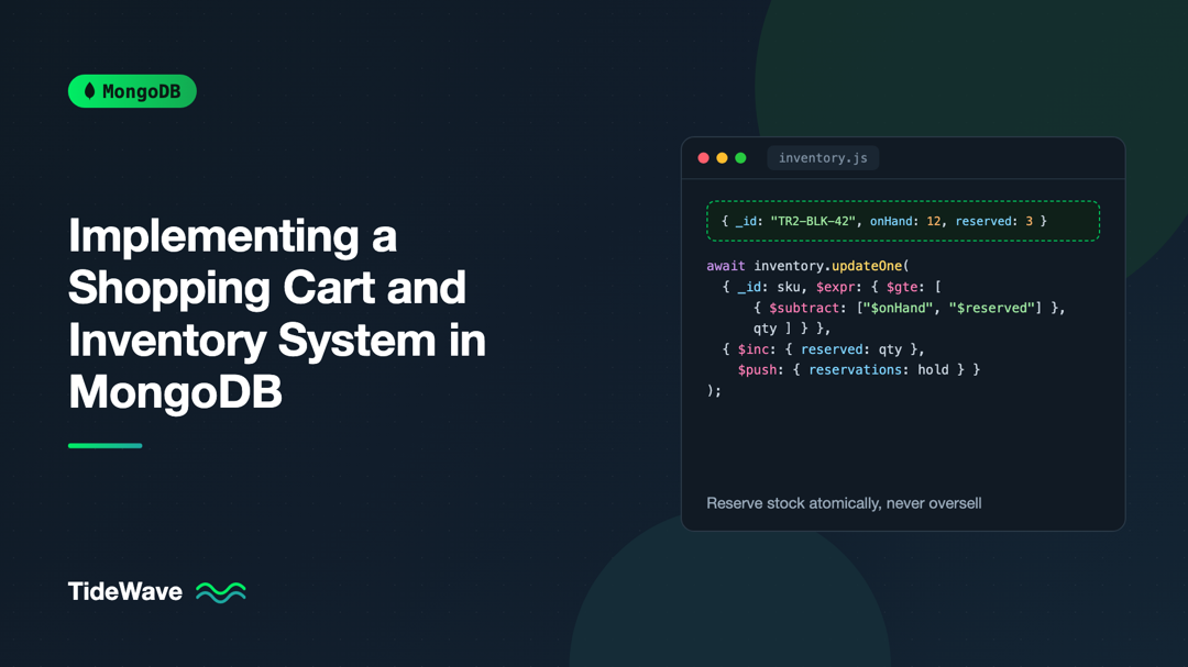Implementing a Shopping Cart and Inventory System in MongoDB