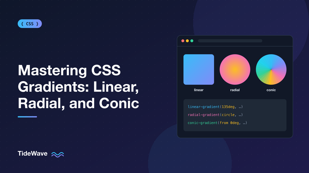 Mastering CSS Gradients: Linear, Radial, and Conic