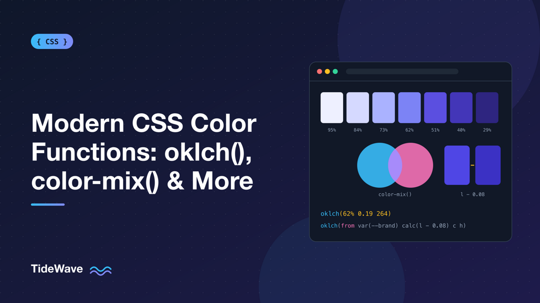 Modern CSS Color Functions: oklch(), color-mix(), and Relative Colors