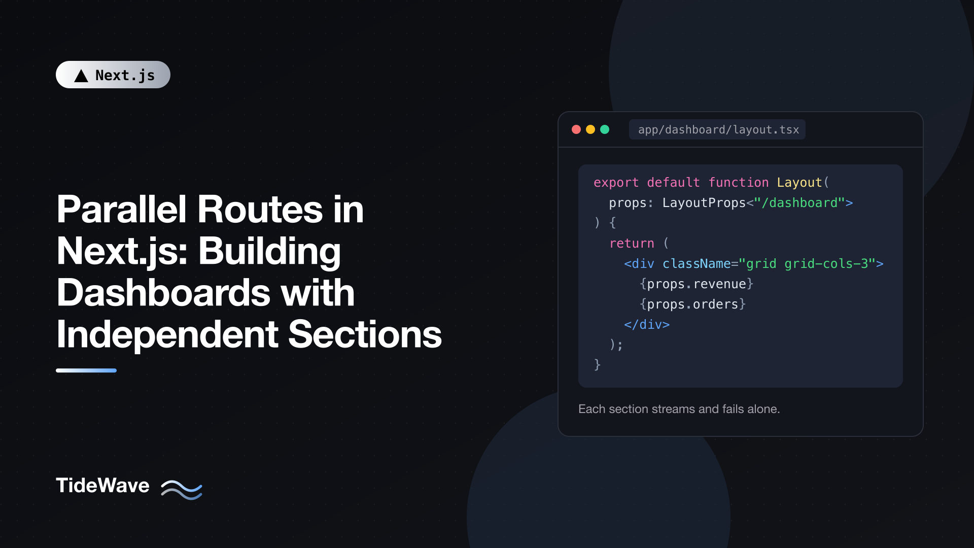 Parallel Routes in Next.js: Building Dashboards with Independent Sections