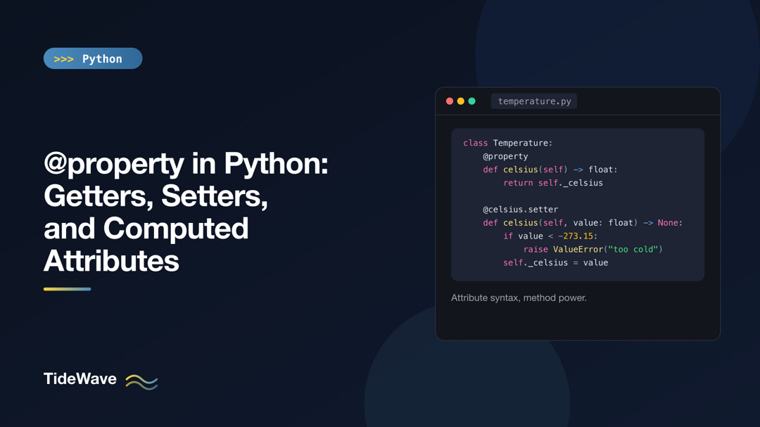 @property in Python: Getters, Setters, and Computed Attributes
