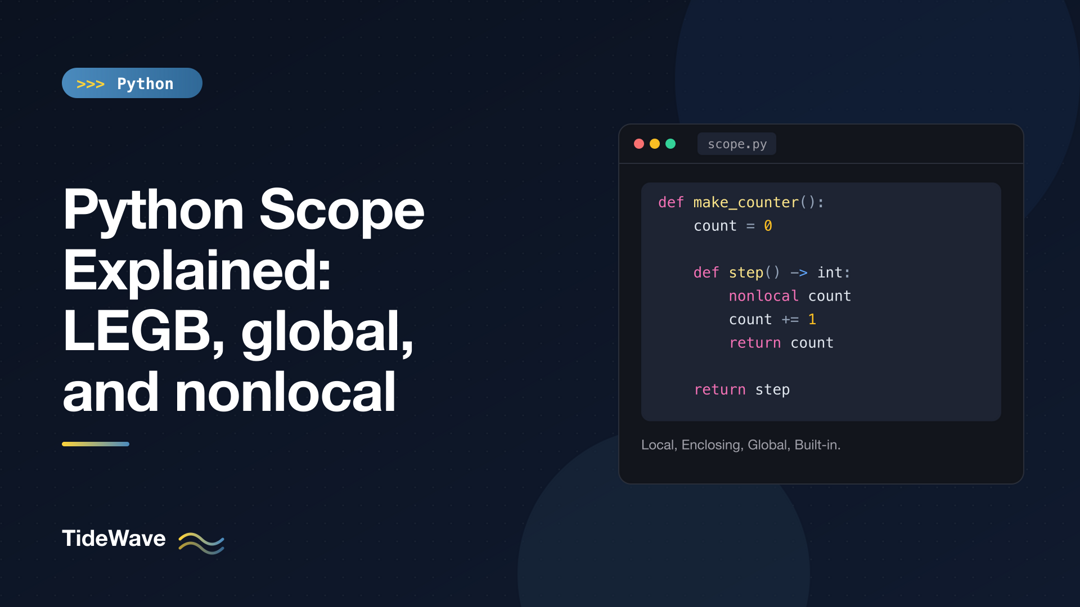 Python Scope Explained: LEGB, global, and nonlocal