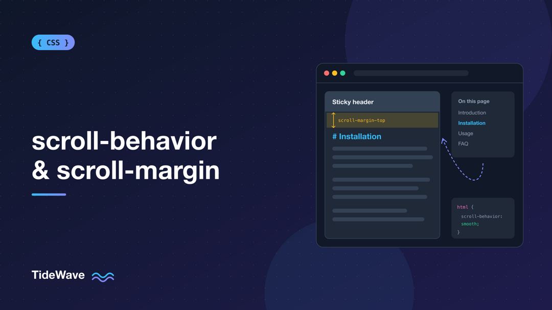 scroll-behavior and scroll-margin: Better In-Page Navigation