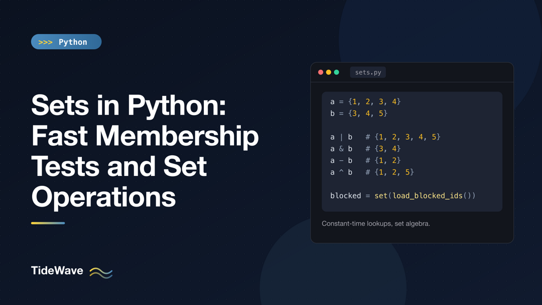Sets in Python: Fast Membership Tests and Set Operations
