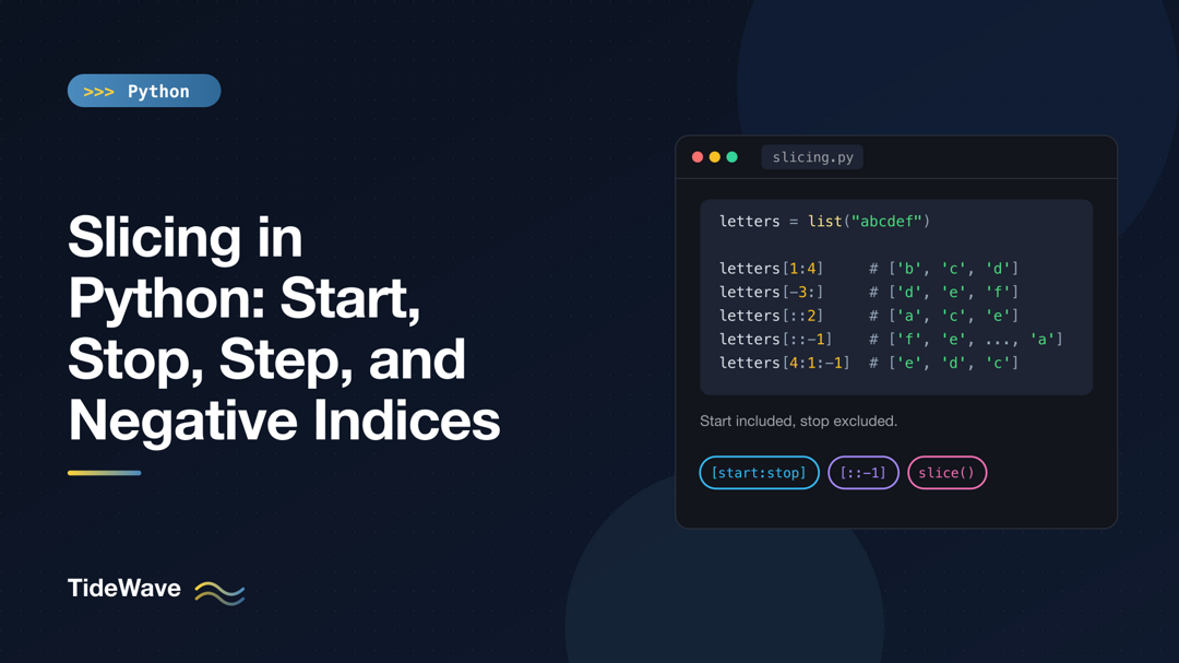 Slicing in Python: Start, Stop, Step, and Negative Indices