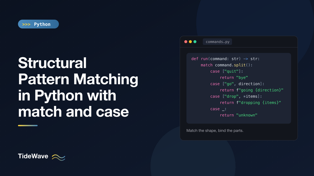Structural Pattern Matching in Python with match and case
