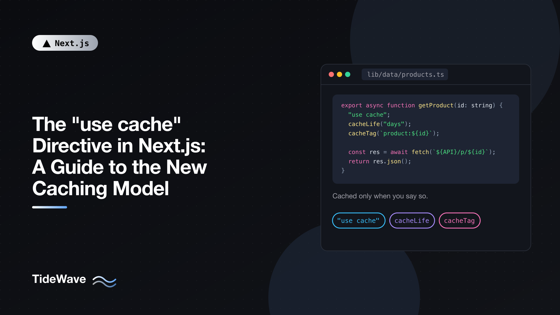 The "use cache" Directive in Next.js: A Guide to the New Caching Model