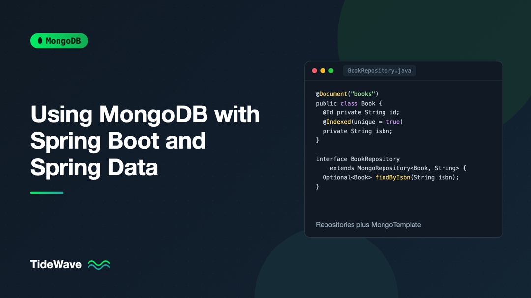 Using MongoDB with Spring Boot and Spring Data