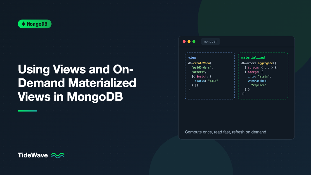 Using Views and On-Demand Materialized Views in MongoDB