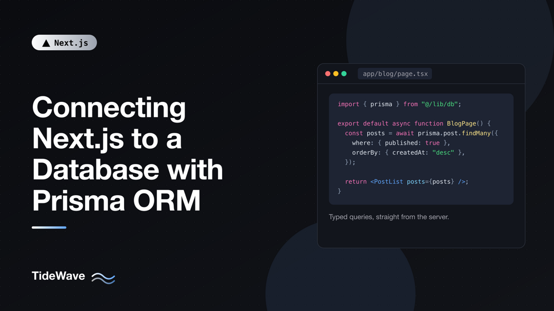 Connecting Next.js to a Database with Prisma ORM