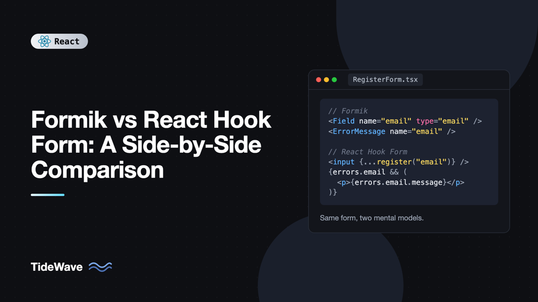 Formik vs React Hook Form: A Side-by-Side Comparison