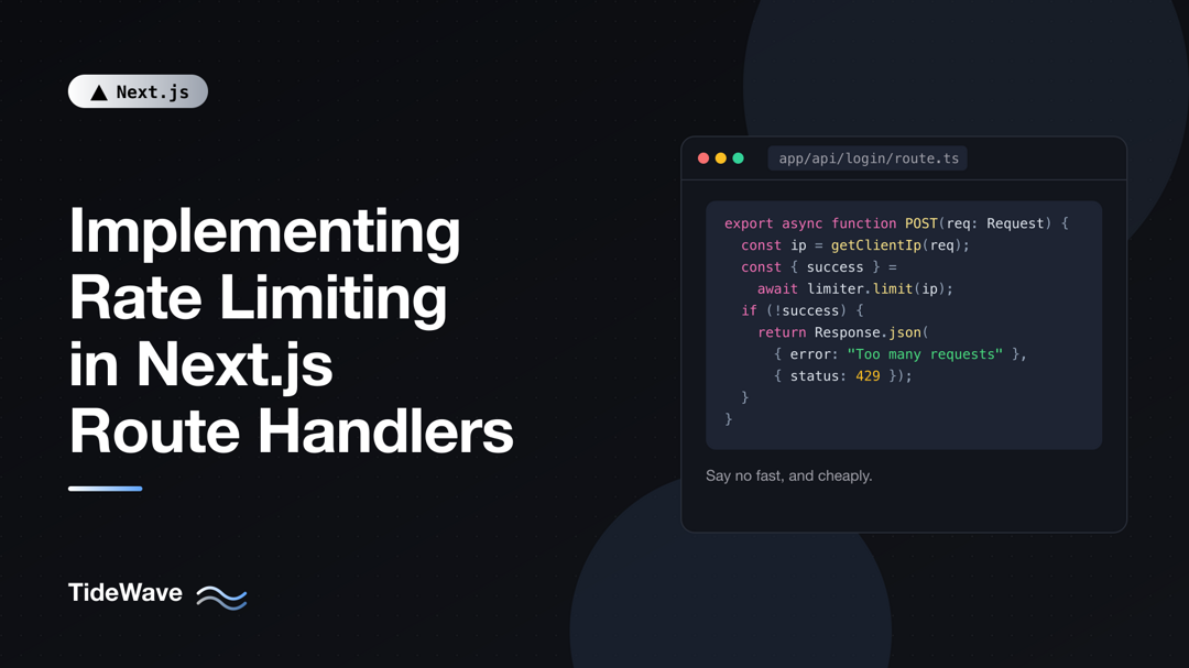 Implementing Rate Limiting in Next.js Route Handlers