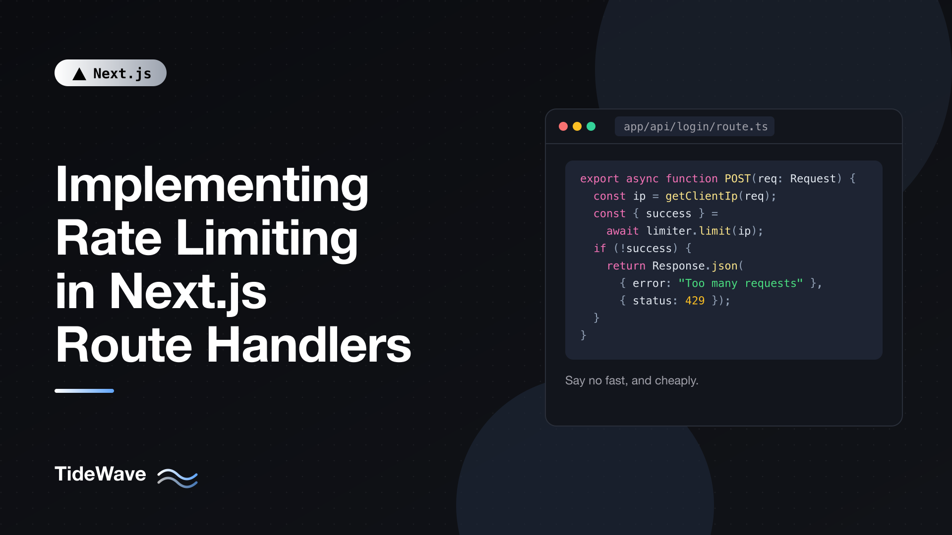 Implementing Rate Limiting in Next.js Route Handlers
