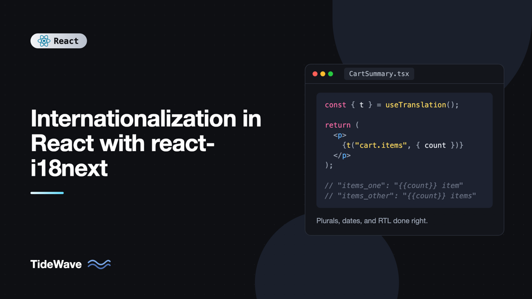 Internationalization in React with react-i18next
