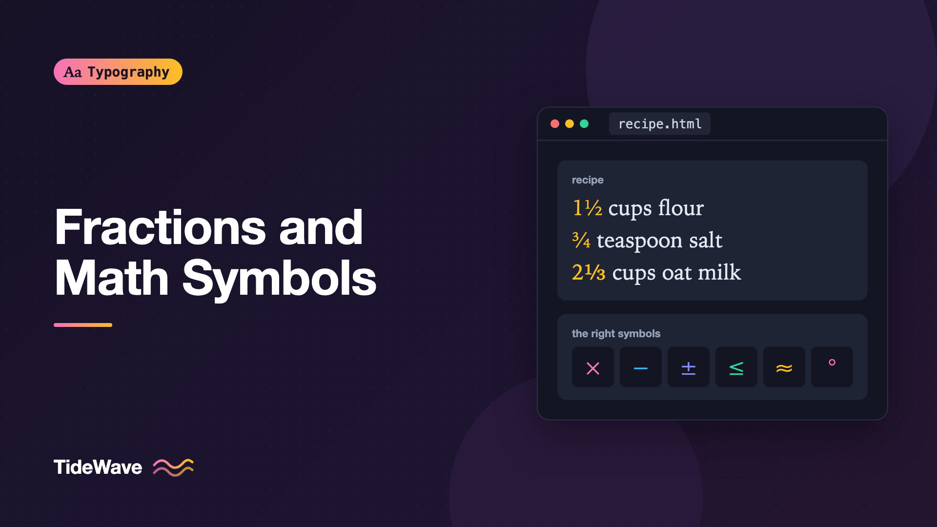Typesetting Fractions and Math Symbols on the Web