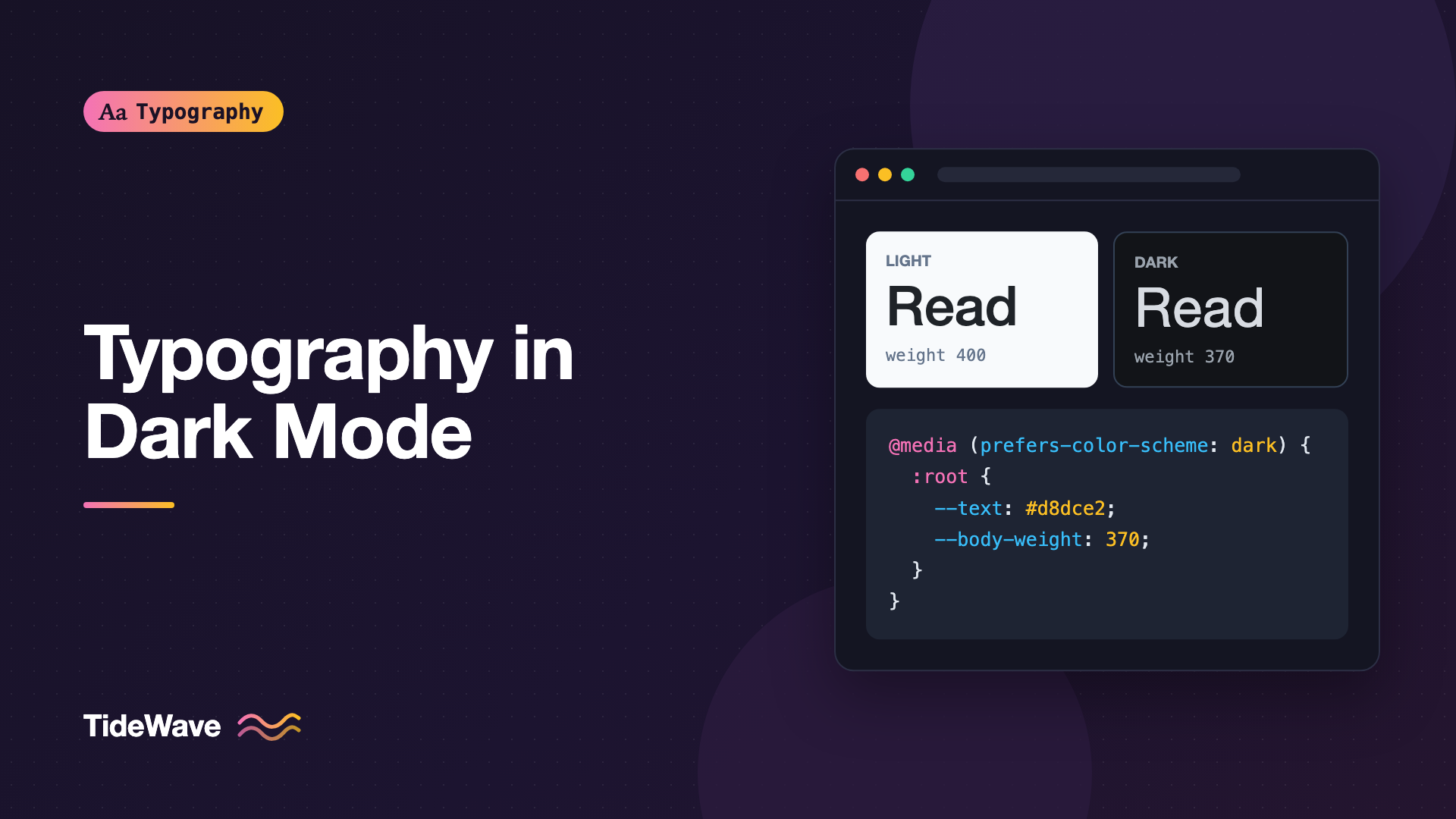 Typography in Dark Mode: Adjusting Weight, Contrast, and Spacing