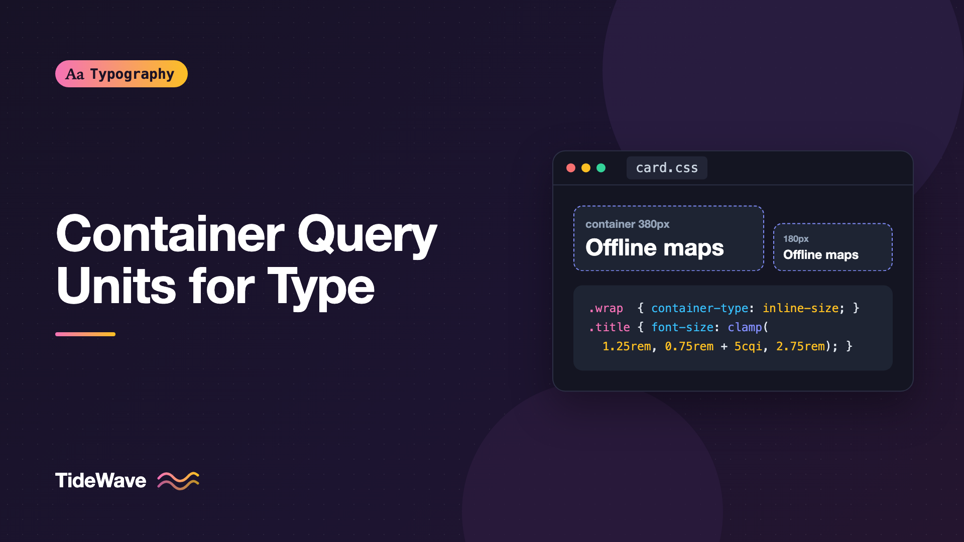 Using CSS Container Query Units for Component-Level Typography